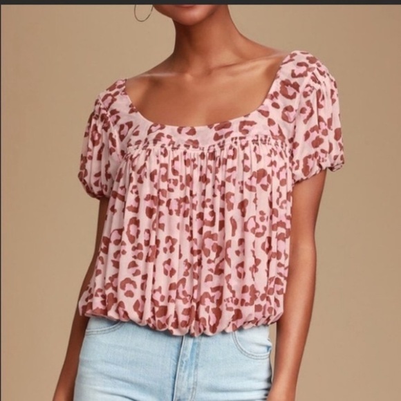 Free People cropped pastel animal print top - Picture 8 of 9
